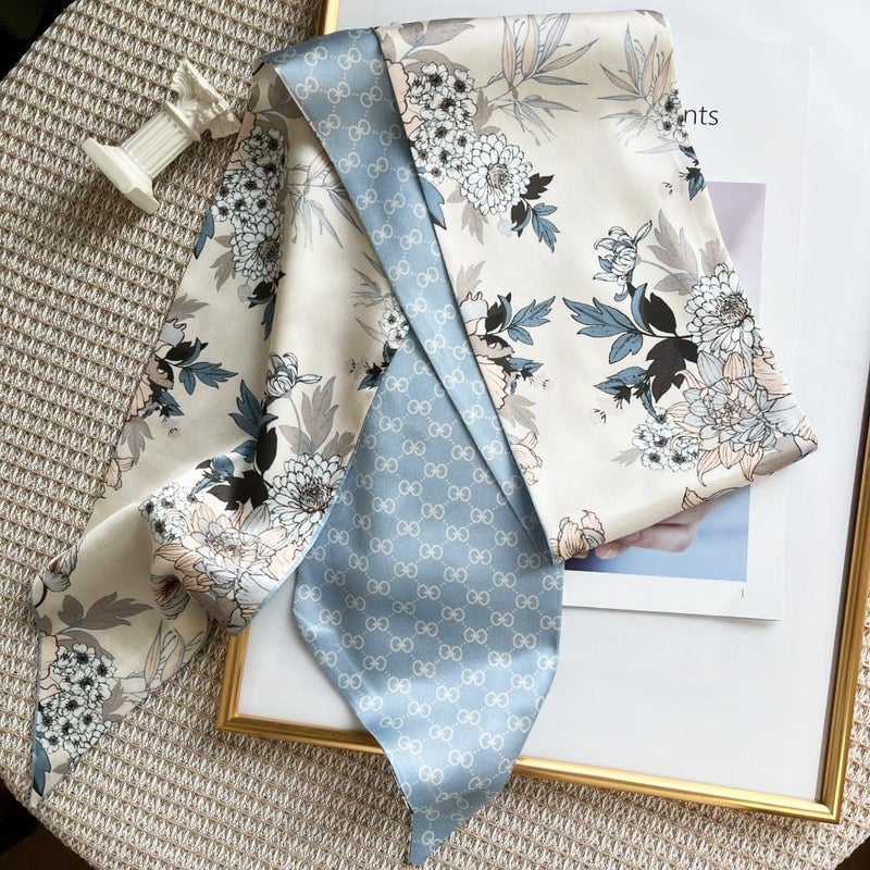 FONYVE Silk Head Scarf for Hair Fashion Headwrap for Women Lightweight Neck Tie - Image 4